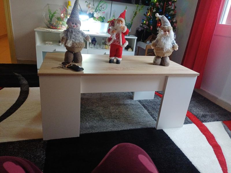Foto de cliente de Mesa de centro elevable color roble canadian y blanco artik 102x50 cm