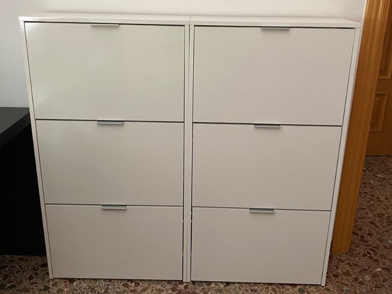 Foto de cliente de Mueble Zapatero Recibidor 3 Trampones Blanco Brillo 60 cm