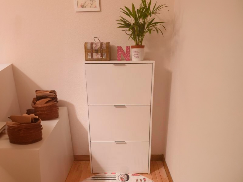 Foto de cliente de Mueble Zapatero Recibidor 3 Trampones Blanco Brillo 60 cm