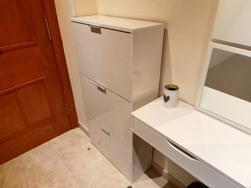 Foto de cliente de Mueble Zapatero Recibidor 3 Trampones Blanco Brillo 60 cm
