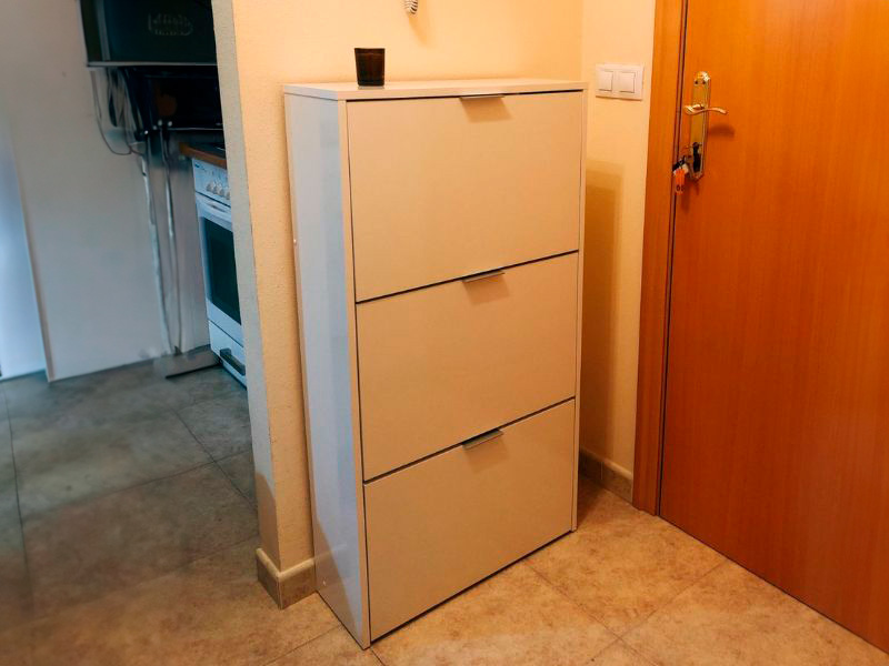 Foto de cliente de Mueble Zapatero Recibidor 3 Trampones Blanco Brillo 60 cm