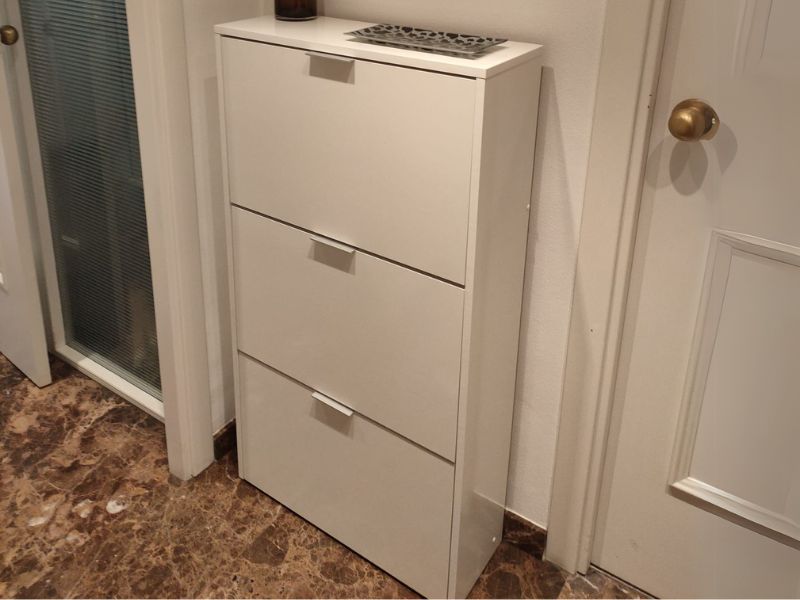 Foto de cliente de Mueble Zapatero Recibidor 3 Trampones Blanco Brillo 60 cm