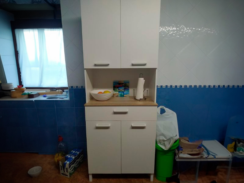 Foto de cliente de Mueble auxiliar cocina alto Yuka Blanco 72x186 cm