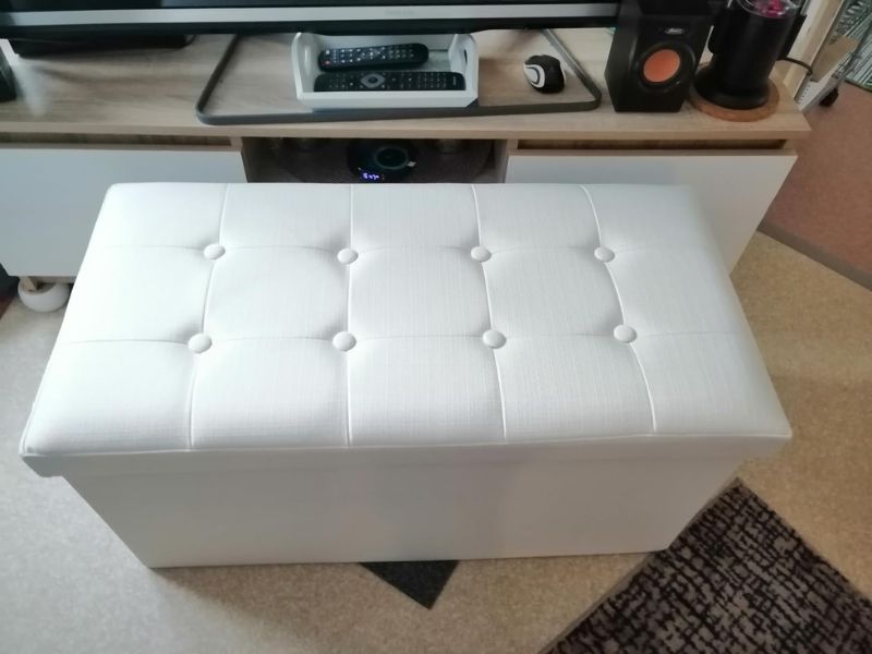 Foto de cliente de Baúl Puff Plegable Doble Lysandre Color Beige 76x38 cm