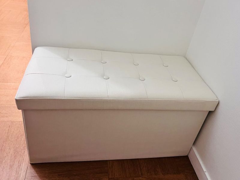 Foto de cliente de Baúl Puff Plegable Doble Lysandre Color Beige 76x38 cm