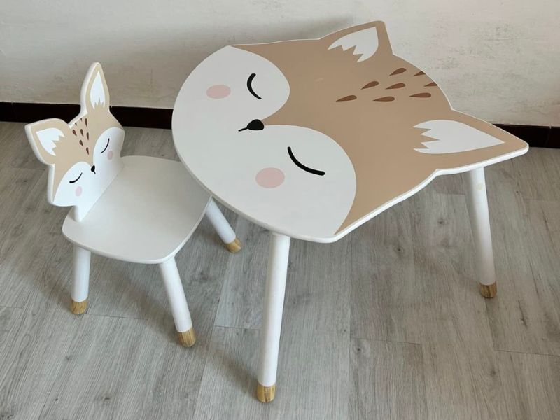 Foto de cliente de Mesa Infantil Fox Douceur con Serigrafia de Zorro en Blanco