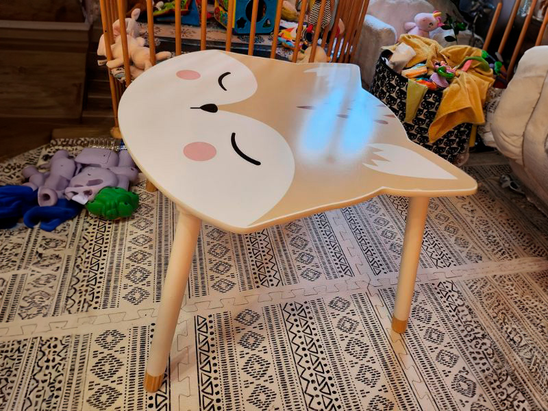 Foto de cliente de Mesa Infantil Fox Douceur con Serigrafia de Zorro en Blanco