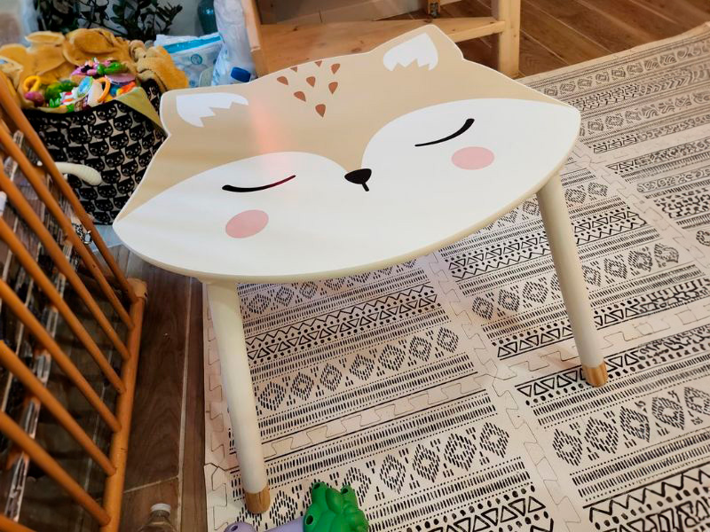 Foto de cliente de Mesa Infantil Fox Douceur con Serigrafia de Zorro en Blanco