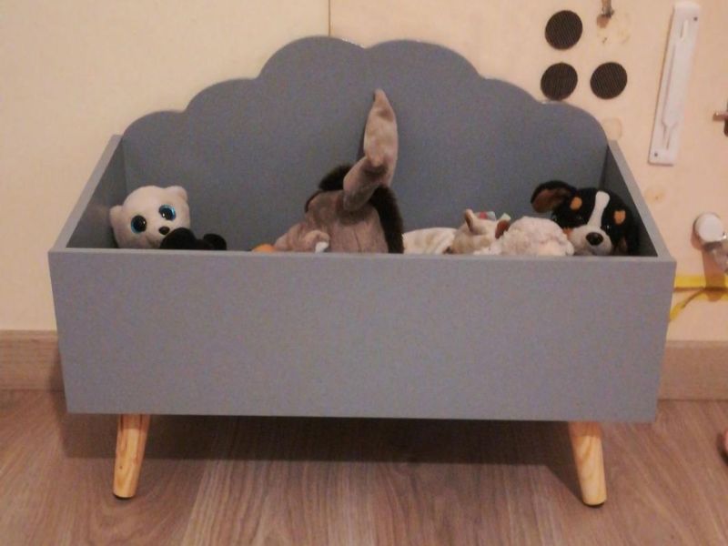 Foto de cliente de Mueble Infantil Baúl Douceur Color Gris con Forma de Nube 58x45x28 cm
