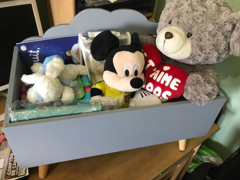 Foto de cliente de Mueble Infantil Baúl Douceur Color Gris con Forma de Nube 58x45x28 cm