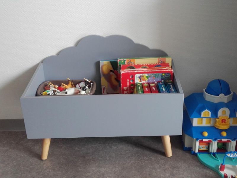 Foto de cliente de Mueble Infantil Baúl Douceur Color Gris con Forma de Nube 58x45x28 cm