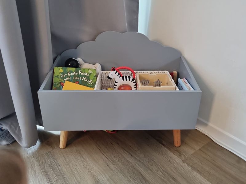 Foto de cliente de Mueble Infantil Baúl Douceur Color Gris con Forma de Nube 58x45x28 cm
