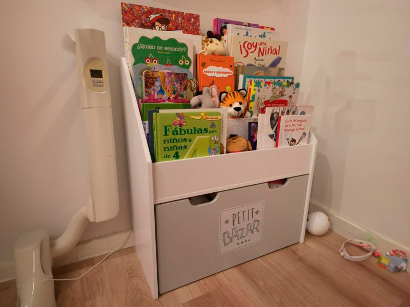 Foto de cliente de Mueble Infantil Librería con 1 Cajón en Blanco y Gris 63x70x30 cm