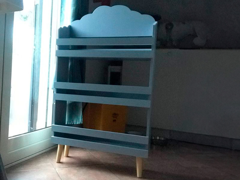 Foto de cliente de Mueble Infantil Estantería Librería Douceur 3 Estantes Gris 58x100x18 cm