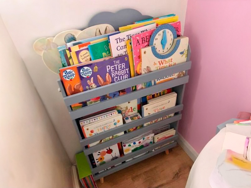 Foto de cliente de Mueble Infantil Estantería Librería Douceur 3 Estantes Gris 58x100x18 cm