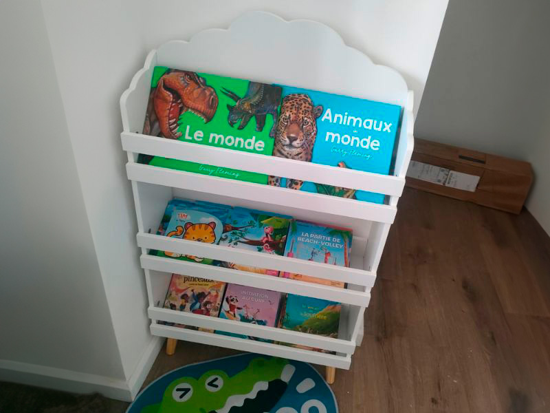Foto de cliente de Mueble Infantil Estantería Librería Douceur 3 Estantes Color Blanco 58x100x18 cm
