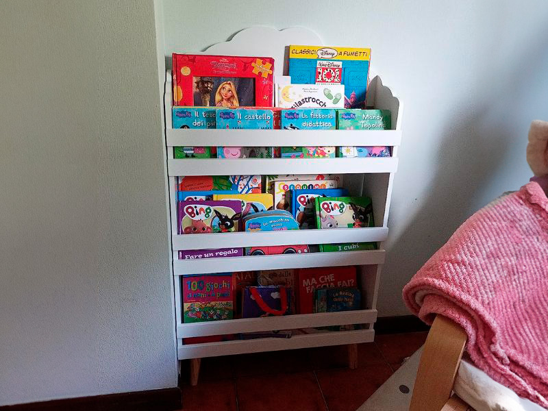 Foto de cliente de Mueble Infantil Estantería Librería Douceur 3 Estantes Color Blanco 58x100x18 cm