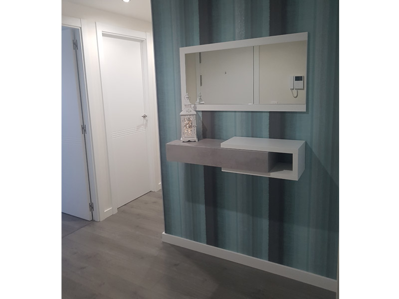 Foto de cliente de Mueble de Entrada Recibidor Estilo Industrial con Espejo 95 cm