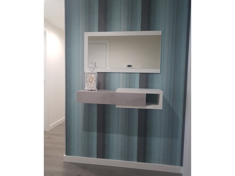 Foto de cliente de Mueble de Entrada Recibidor Estilo Industrial con Espejo 95 cm