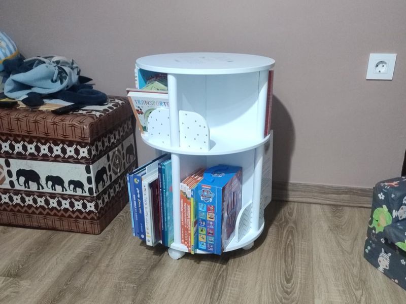 Foto de cliente de Mueble Infantil Librería Redonda en Blanco y Gris 40x59 cm