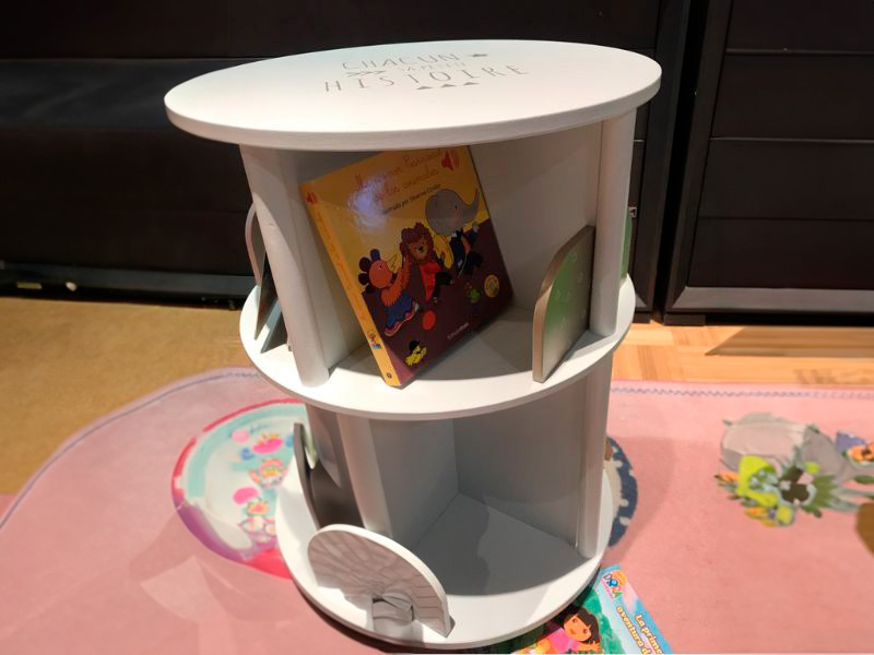 Foto de cliente de Mueble Infantil Librería Redonda en Blanco y Gris 40x59 cm