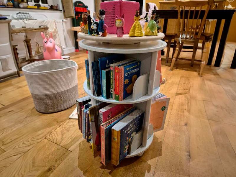 Foto de cliente de Mueble Infantil Librería Redonda en Blanco y Gris 40x59 cm