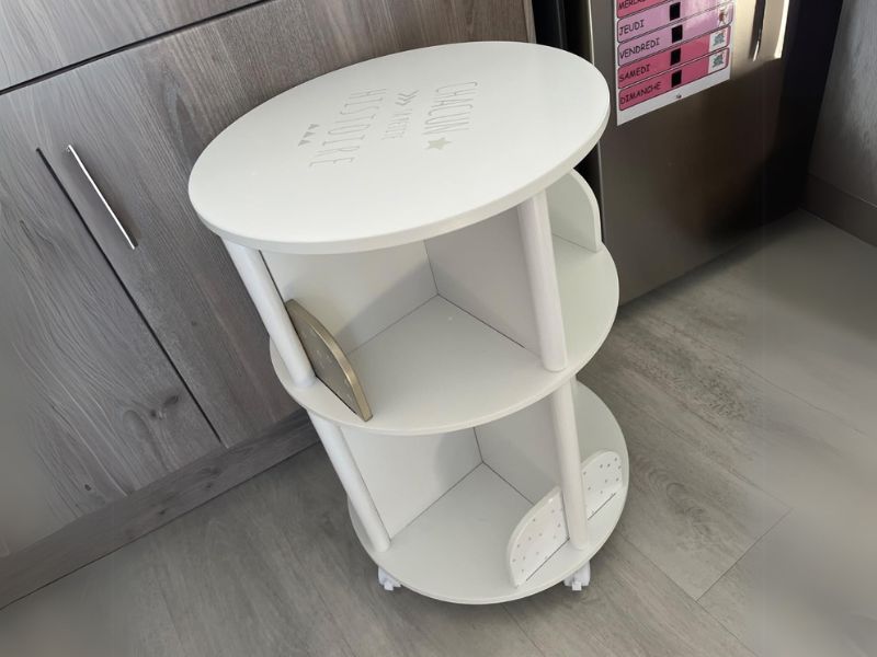 Foto de cliente de Mueble Infantil Librería Redonda en Blanco y Gris 40x59 cm