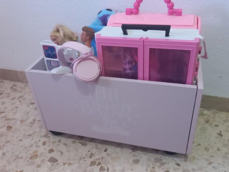 Foto de cliente de Baúl Bazar con Ruedas en Color Rosa 48x29x28 cm