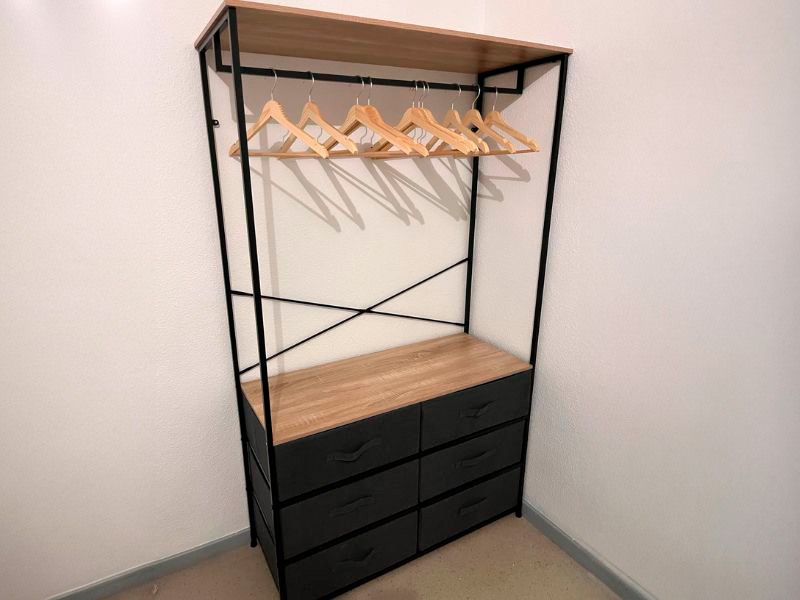Foto de cliente de Vestidor Abierto Dormitorio Tissa 6 cajones color roble claro y gris oscuro 100x167 cm