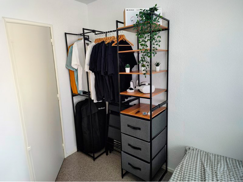 Foto de cliente de Vestidor Abierto Modular Tissa Negro y Madera 180x198 cm