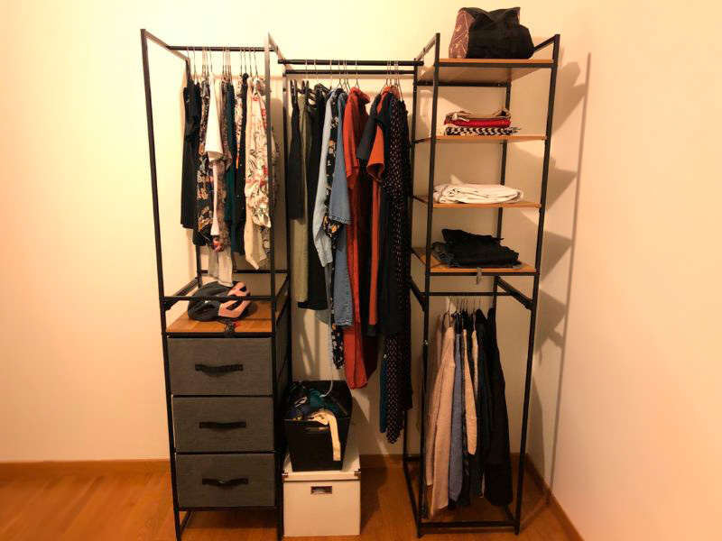 Foto de cliente de Vestidor Abierto Modular Tissa Negro y Madera 180x198 cm