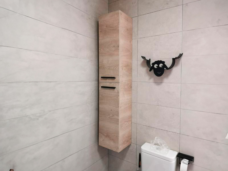 Foto de cliente de Mueble de Baño Pack roble Alaska Mueble + Columna (Incluye Lavabo y Espejo)