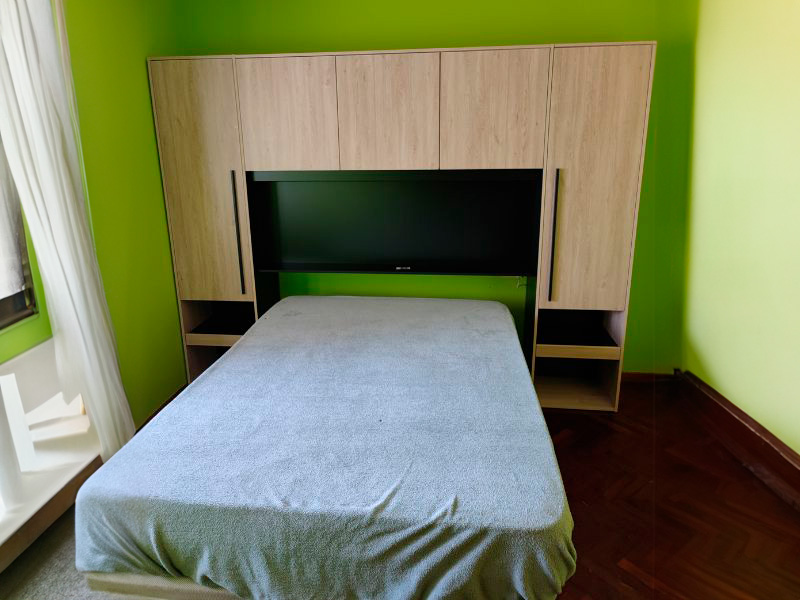 Foto de cliente de Cabecero de Cama Doble Puente John Color Roble Brooklyn y Negro Stipple 265 cm