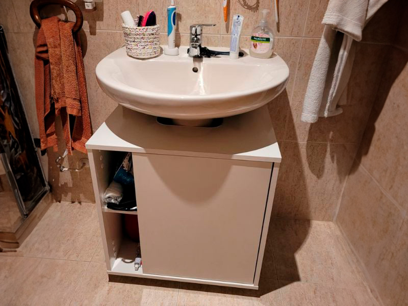 Foto de cliente de Mueble de Baño con Patas (con ruedas) Sintra Blanco Brillo 59 cm