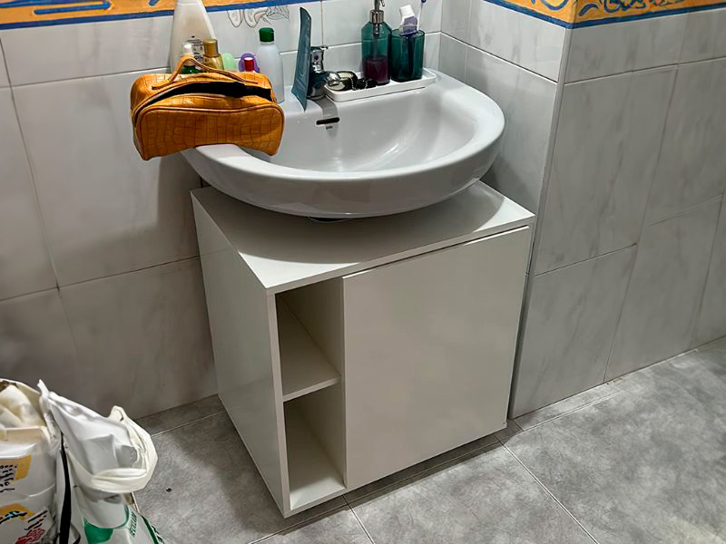 Foto de cliente de Mueble de Baño con Patas (con ruedas) Sintra Blanco Brillo 59 cm