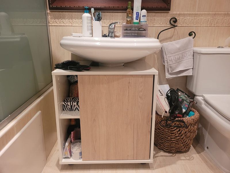 Foto de cliente de Mueble de Baño con Patas (con ruedas) para Lavabo Pedestal Sinna 59 cm