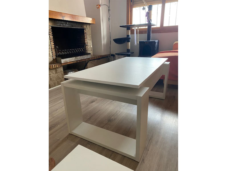 Foto de cliente de Mesa de centro elevable blanca Square 105x55 cm