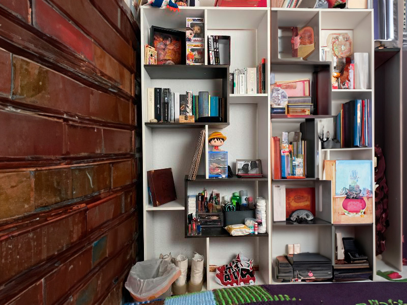 Foto de cliente de Estantería Librería salón Andy Blanco Y Óxido 80x180x25 cm