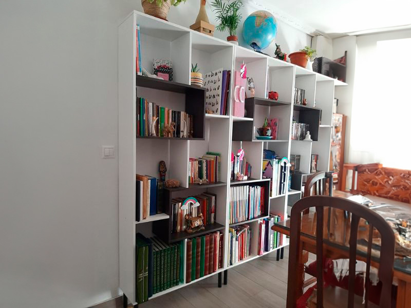Foto de cliente de Estantería Librería salón Andy Blanco Y Óxido 80x180x25 cm