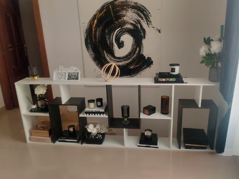 Foto de cliente de Estantería Librería salón Andy Blanco Y Óxido 80x180x25 cm