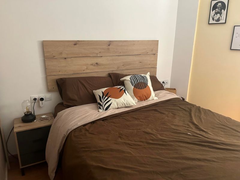 Foto de cliente de Cabecero con Mesitas Roble Nodi Y Gris Antracita 240 cm