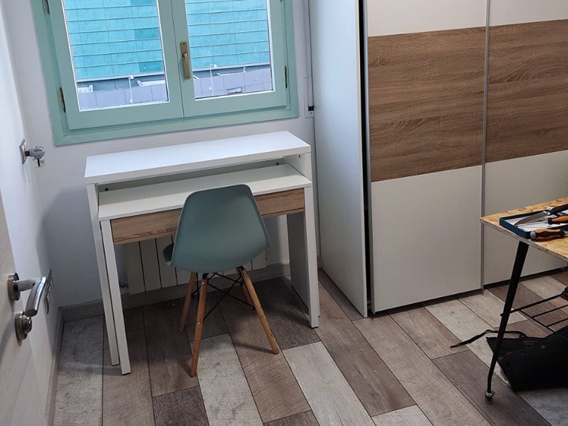 Foto de cliente de Pack para salón mueble mesa de centro y escritorio roble y blanco