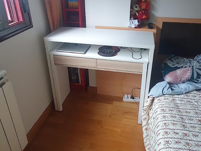 Foto de cliente de Pack para salón mueble mesa de centro y escritorio roble y blanco
