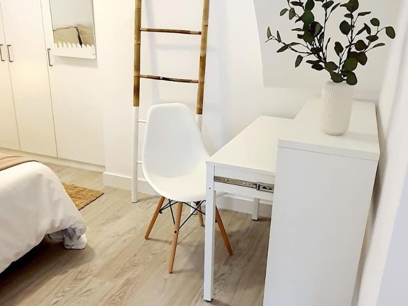 Foto de cliente de Mesa Escritorio Desplazable O Tocador Extensible Color Blanco Artik 98 cm
