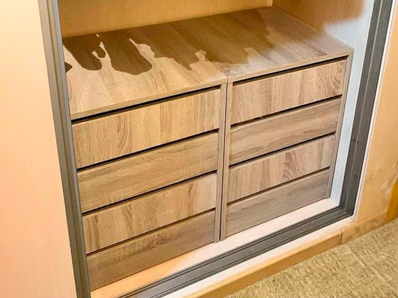 Foto de cliente de Cajonera de Armario Interior Muebles Auxiliares Pack 2  Roble Cambrian 46x127x45 cm