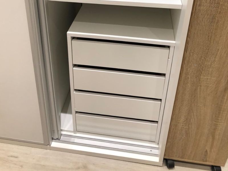 Foto de cliente de Cajonera de Armario Interior Muebles Auxiliares Pack 2  Blanco Brillo 46x127x45 cm