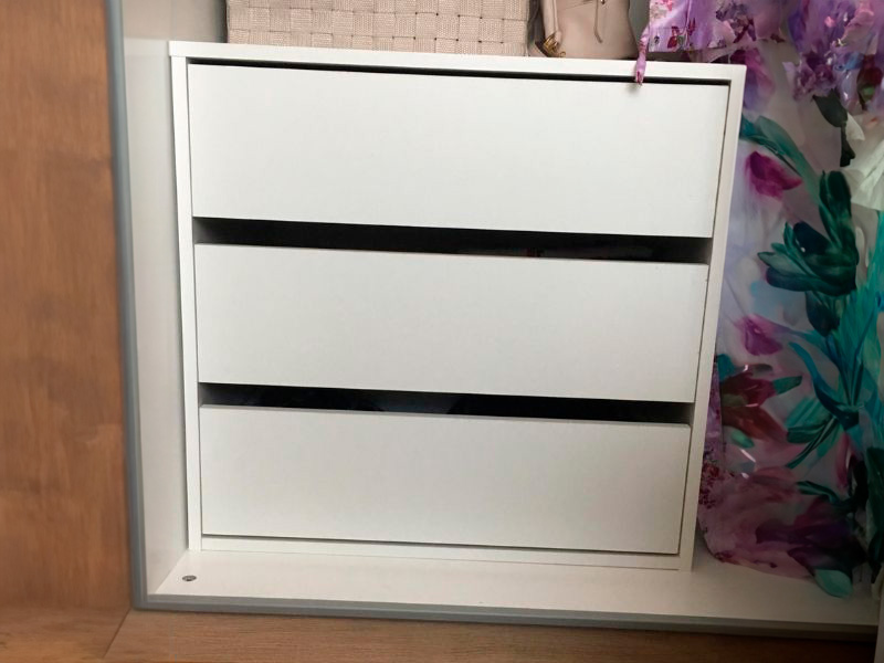 Foto de cliente de Cajonera de Armario Mueble Auxiliar Pequeño Blanco 60x57x44 cm