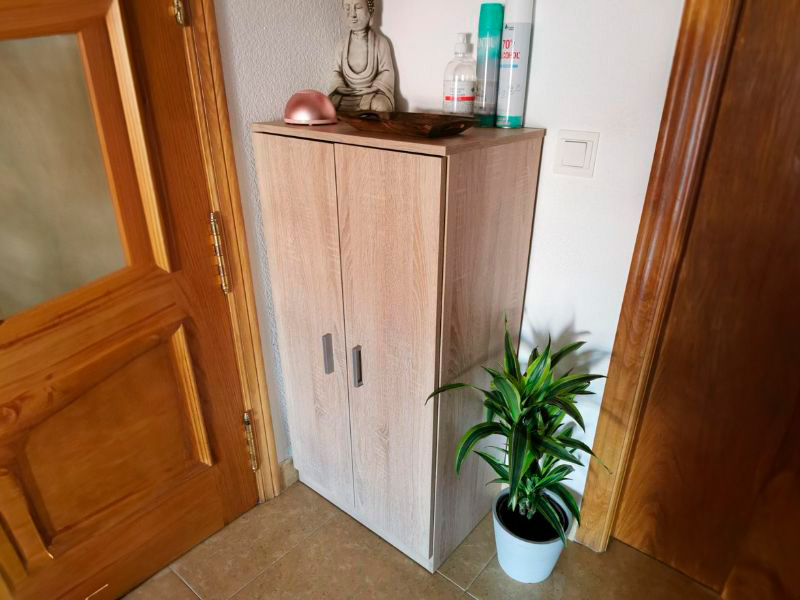 Foto de cliente de Mueble Zapatero Recibidor Armario Con 2 Puertas Y Estantes Roble Canadian 55 cm