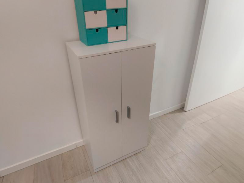 Foto de cliente de Mueble Zapatero Recibidor Armario Auxiliar Bajo Con 7 Baldas Color Blanco 55 cm