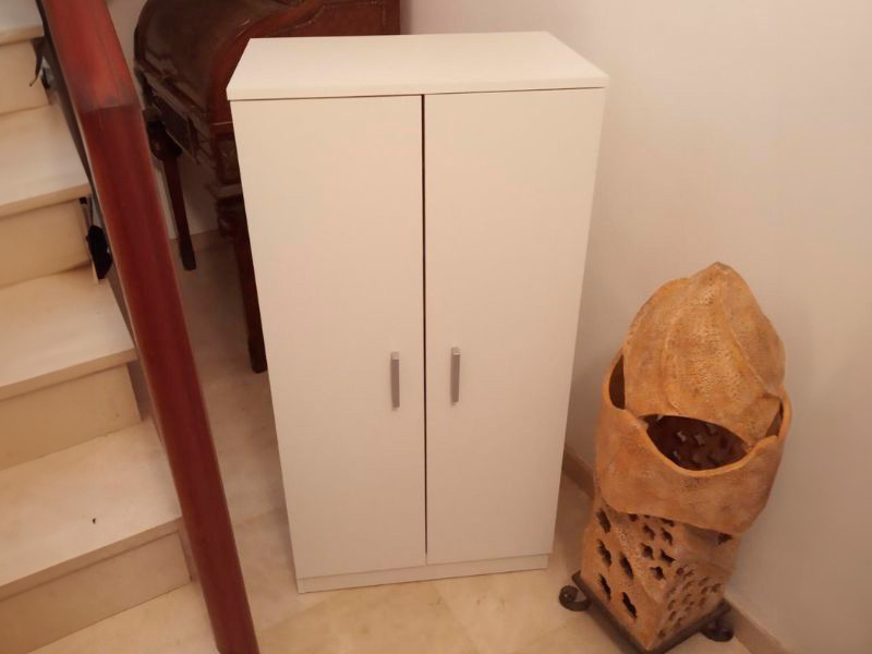 Foto de cliente de Mueble Zapatero Recibidor Armario Auxiliar Bajo Con 7 Baldas Color Blanco 55 cm